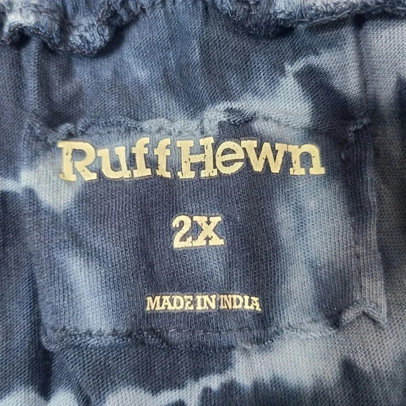 Ruff Hewn Tie Dye Maxi Skirt Women's 2X Navy Blue White Button Front - Picture 4 of 5